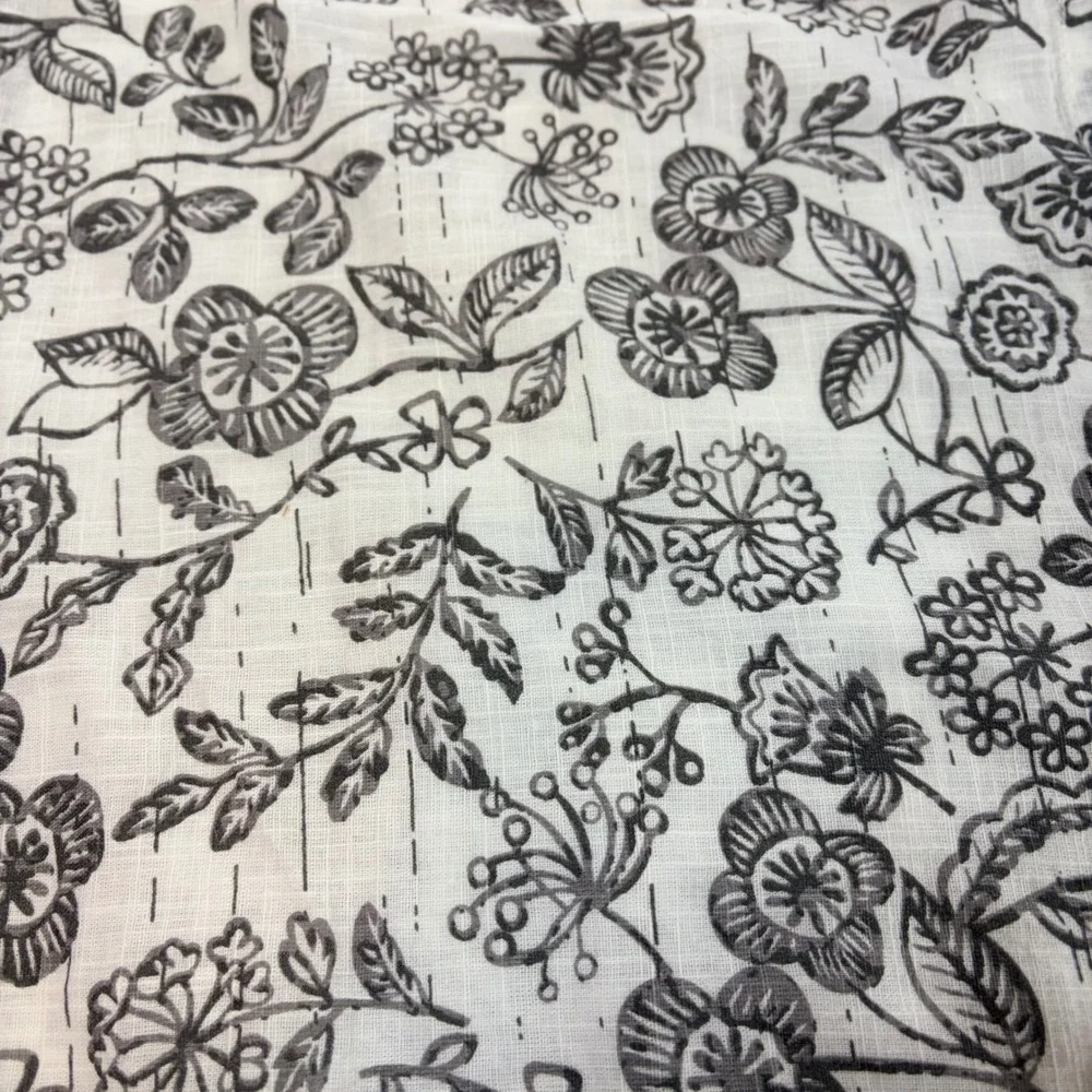 Piper Classics Grey Floral Cotton Ruffled Euro Pillow Shams Set of 2 26x26